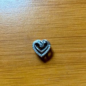 Sparkling Entwined Heart Charm